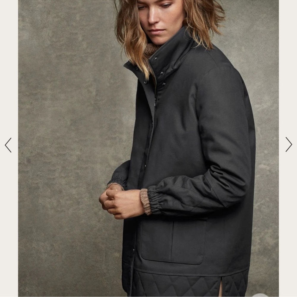 Poetry Quilted Padded Coated Jacket Womens size 14 Slate gray